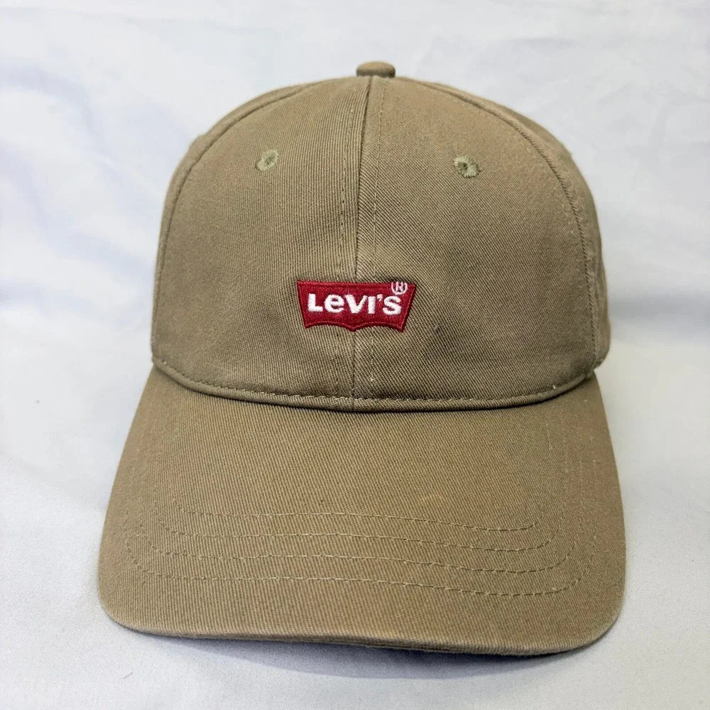 Levi's Baseball Cap Batwing Logo Unisex OSFM Khaki Tan Snapback Hat